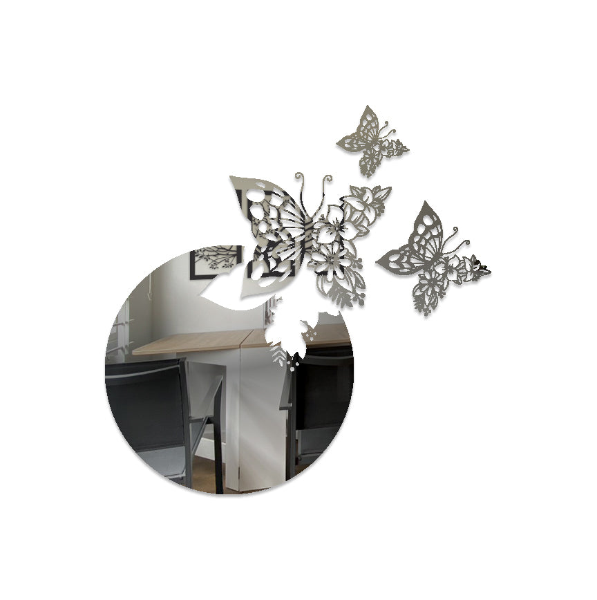 espejo mariposa 40 x 40 cms mas mariposas decorativas