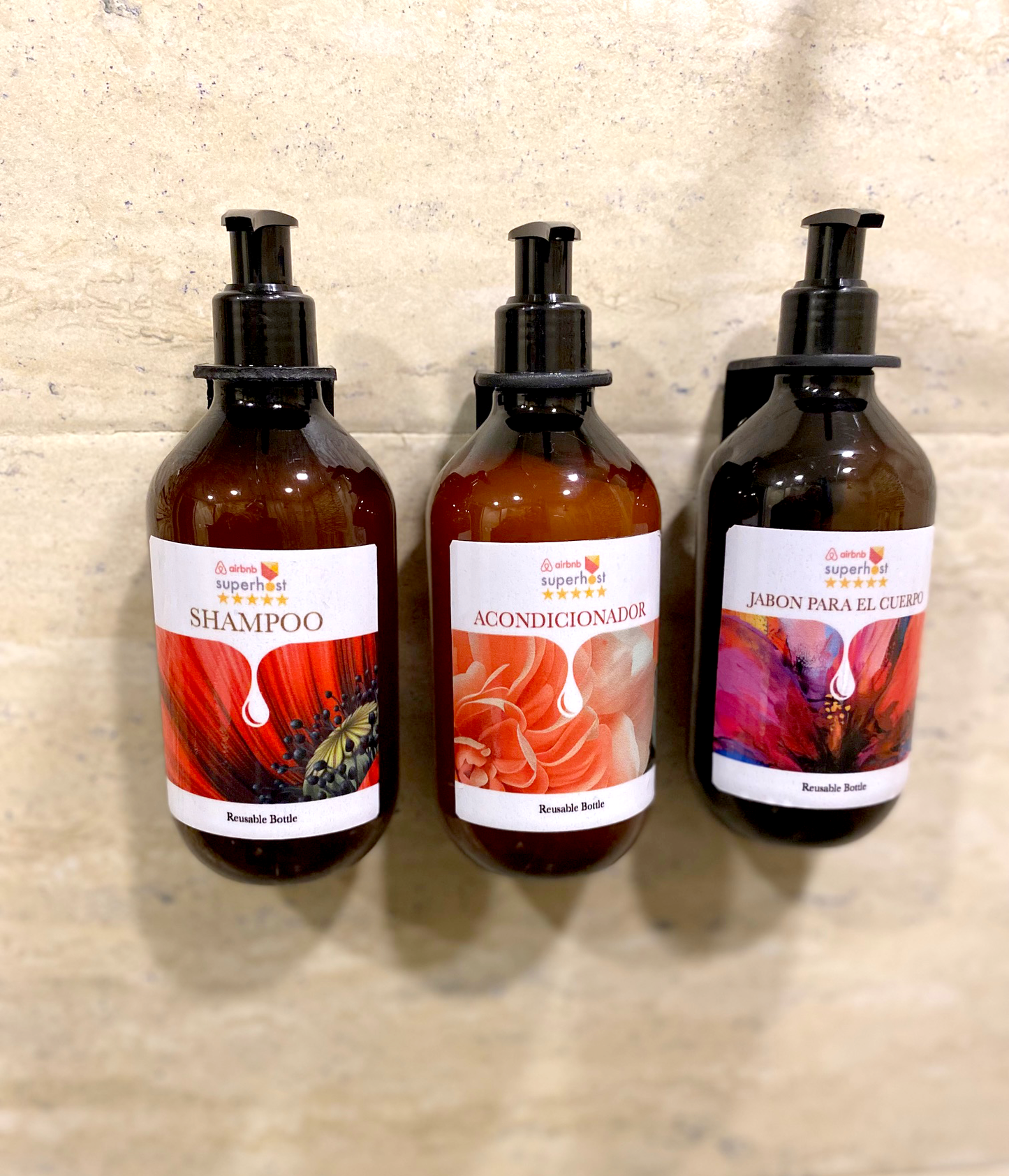 Kit galón jabón de cuerpo o jabón de manos  con dispensador para hoteles y airbnb