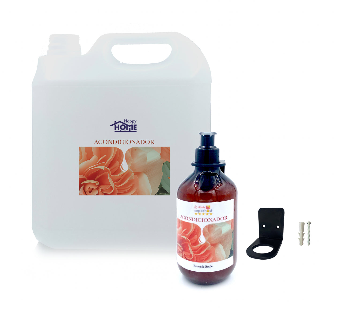 Kit galón Shampoo o acondicionador con dispensador para hoteles y airbnb