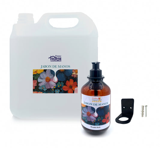 Kit galón jabón de cuerpo o jabón de manos  con dispensador para hoteles y airbnb