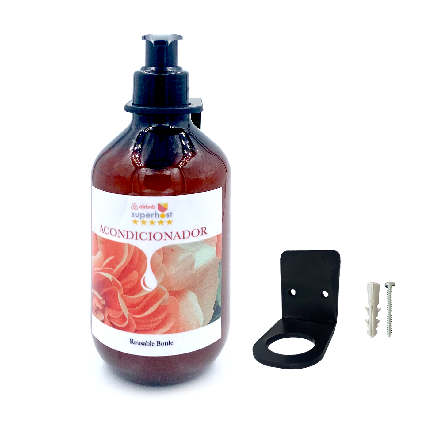 Envase dispensador shampu, acondicionador para hoteles y airbnb