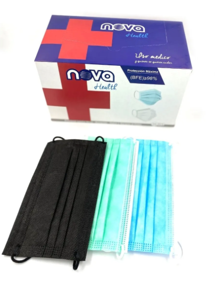 tapabocas caja x 50 unidades colores hombre